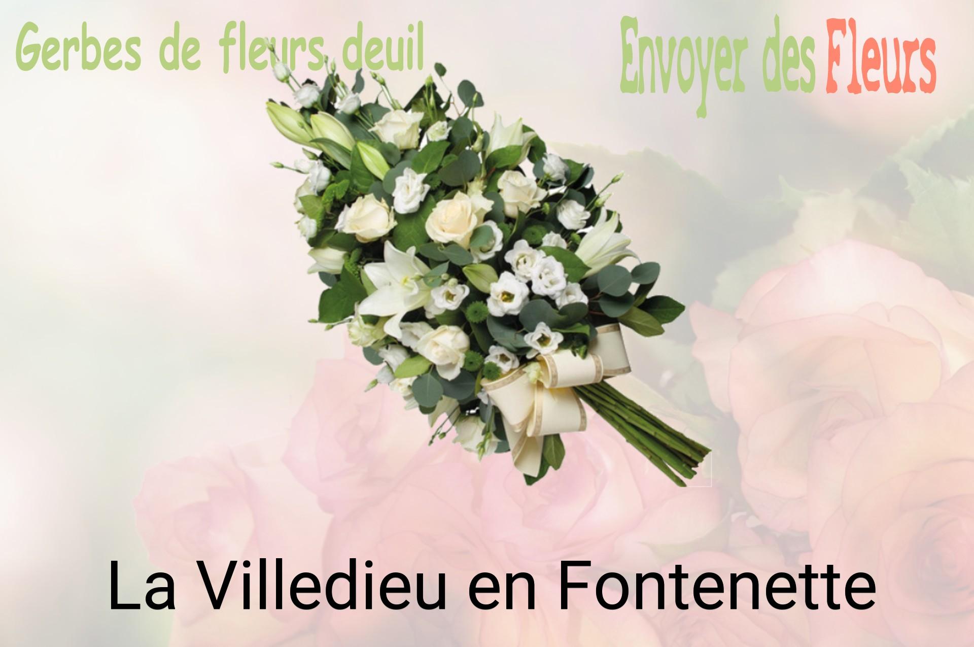 Gerbe de fleurs de deuil livrée à La Villedieu-en-Fontenette